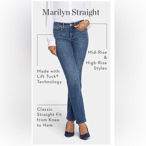 NYDJ Size 16 Marilyn Straight Leg Dark Blue GUC